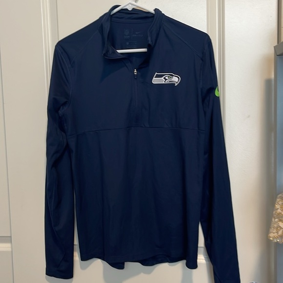 Seattle Seahawks Nike Fan Gear Element Half-Zip Performance Jacket - Navy - Picture 3 of 9